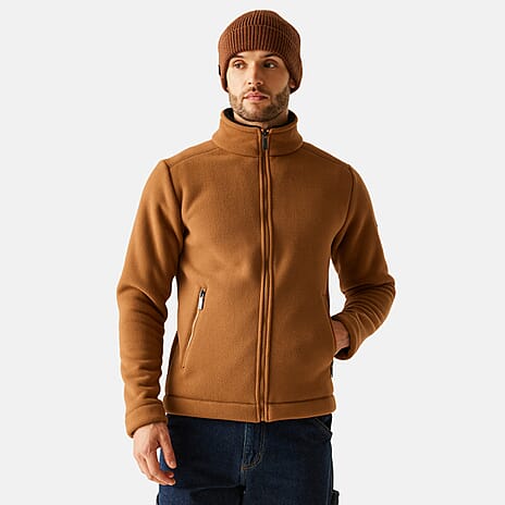 Regatta Mens Cozy Sherpa Backed Full-Zip Fleece Jacket (Size XL) - Brown