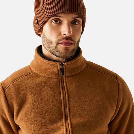 Regatta Mens Cozy Sherpa Backed Full-Zip Fleece Jacket (Size XXL) - Brown