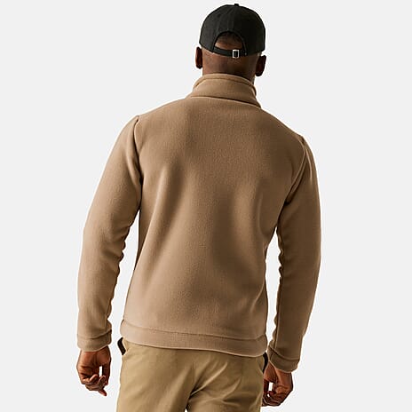 Regatta Mens Cozy Sherpa Backed Full-Zip Fleece Jacket (Size M) - Beige