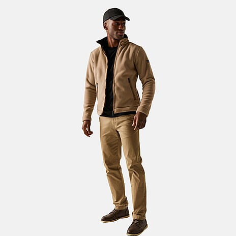 Regatta Mens Cozy Sherpa Backed Full-Zip Fleece Jacket (Size XXL) - Beige