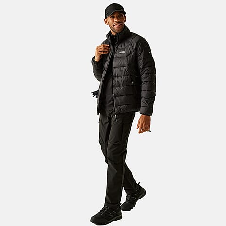 Regatta Mens Insulated Padded Jacket With Water-Repellent Finish - Zipped Pockets (Size XXXL) - Black