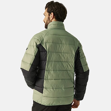 Regatta Mens Insulated Padded Jacket With Water-Repellent Finish - Zipped Pockets (Size XXL) - Oilgreen - Black