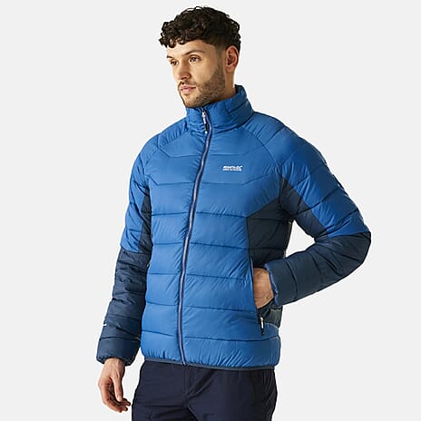 Regatta Mens Insulated Padded Jacket With Water-Repellent Finish - Zipped Pockets (Size XL) - Blue
