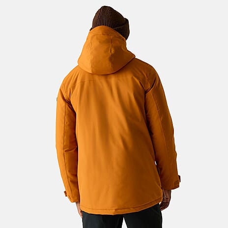 Regatta Mens Waterproof Thermoguard Insulated Jacket With High Collar Hood, Storm Cuffs - Adjustable Hem (Size M) - Orange