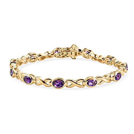 EverTrue African Amethyst Bracelet (Size - 7.5) with GB Lock Box 4.57 cts