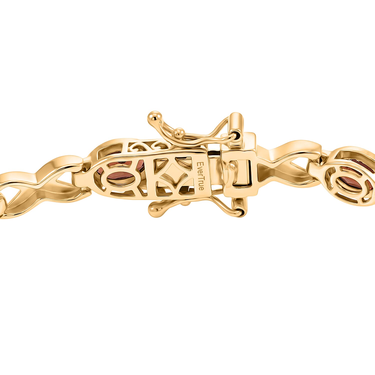 Royal Bali Collection - EverTrue Red Garnet Bracelet (Size - 7) with GB Lock Box in Yellow Gold Tone 5.70 Ct.