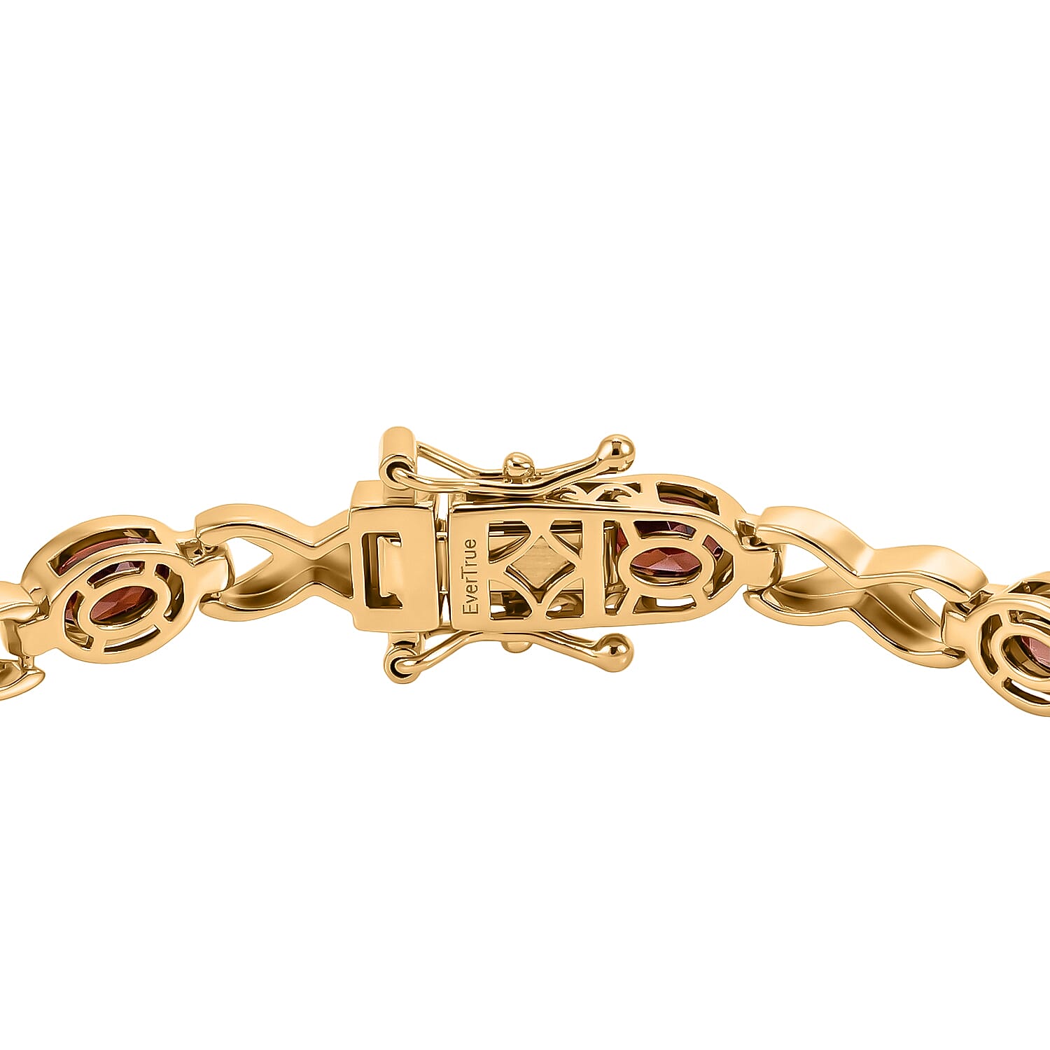 Royal Bali Collection - EverTrue Red Garnet Bracelet (Size - 7.5) with GB Lock Box in Yellow Gold Tone 6.25 Ct.