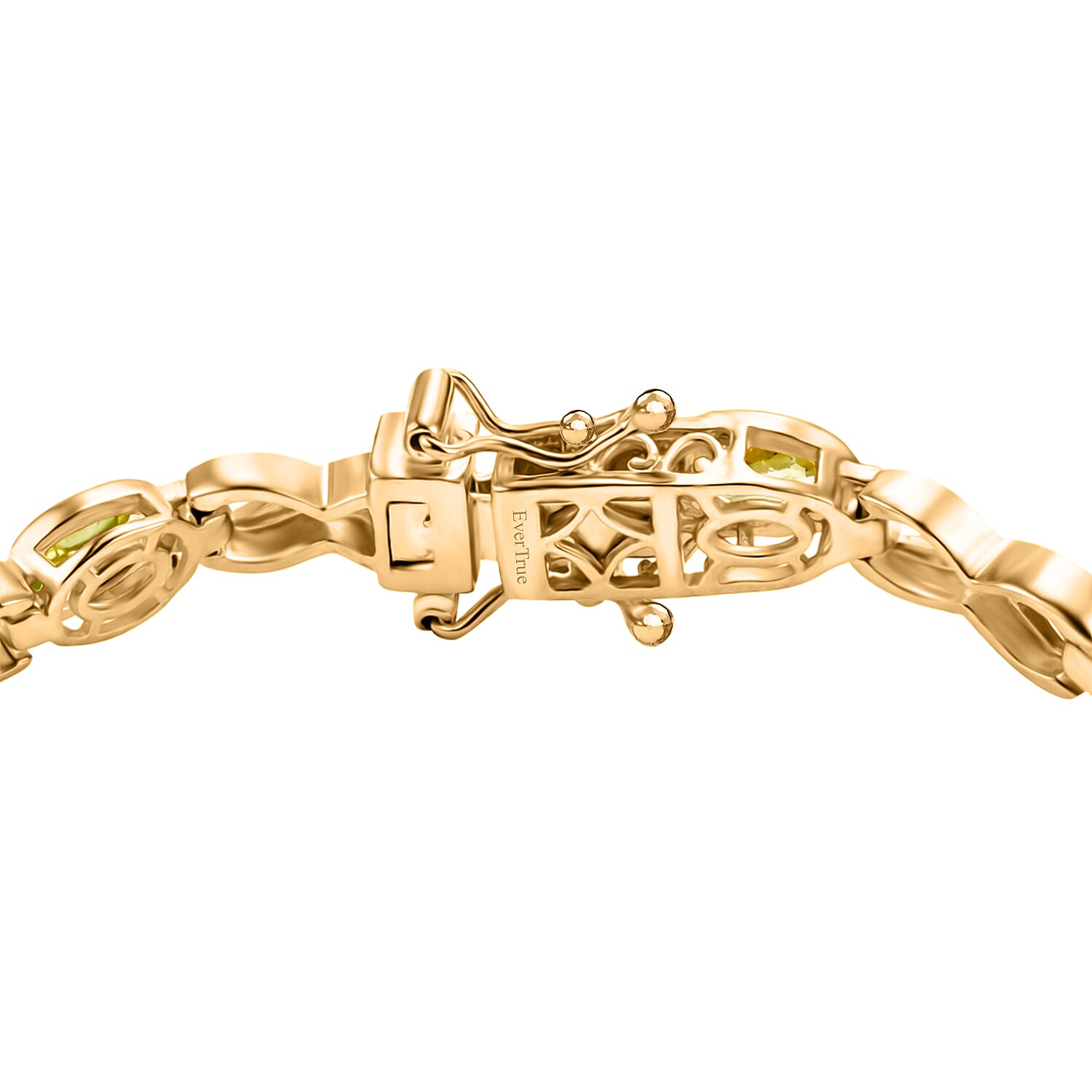 Royal Bali Collection - EverTrue Peridot Bracelet (Size - 7) with GB Lock Box in Yellow Gold Tone 4.90 Ct.