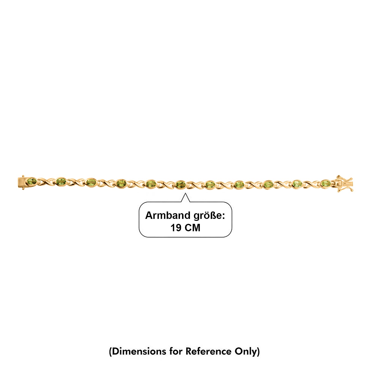 Royal Bali Collection - EverTrue Peridot Bracelet (Size - 7.5) with GB Lock Box in Yellow Gold Tone 5.40 Ct.
