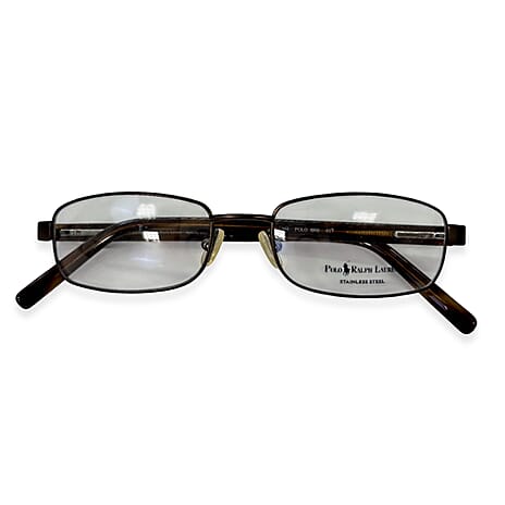 Polo Ralph Lauren Brown Ombre Metal Rim Readers With Acetate Sides And Polo Horse Logo (Power 3)