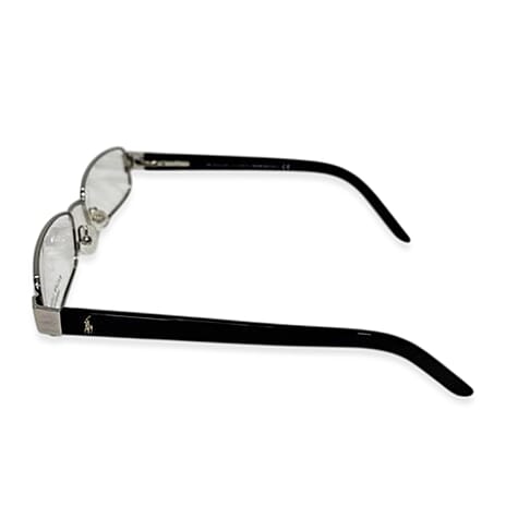 Polo Ralph Silver Metal Rim Readers With Black Acetate Sides And Polo Horse Logo (Power 2.5)