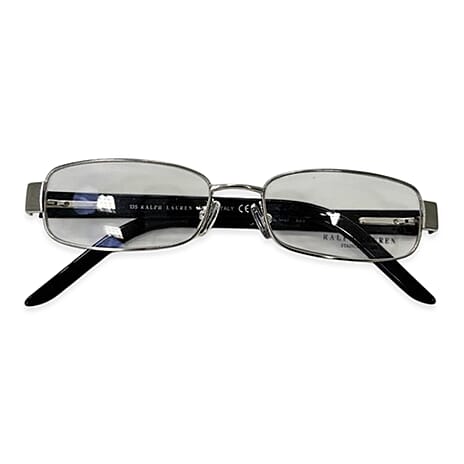 Polo Ralph Silver Metal Rim Readers With Black Acetate Sides And Polo Horse Logo (Power 4)