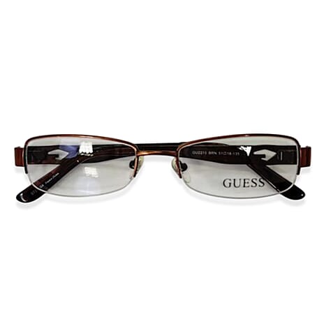 Guess Brown Rectangular Half-Rim Readers With Decorative Guess Logo On Sides (Power 2)
