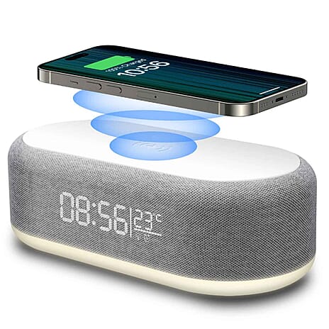 Bluetooth Speaker Digital Clock with Wireless Charger - Temprature Display