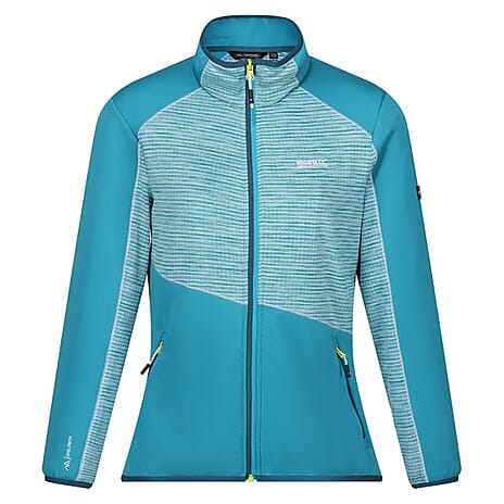 Regatta Womens Block Panelled Full-Zip Jaclet With Water Repellent Finish - Zipped Pockets (Size 12) - Blue