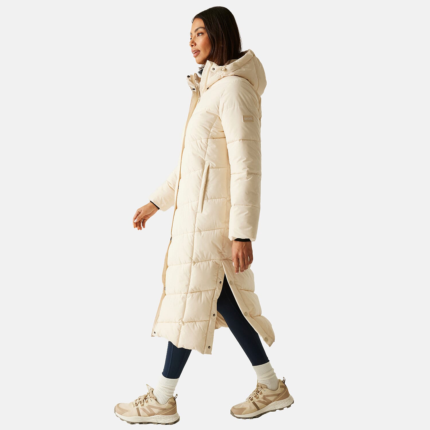 Regatta Womens Longline Quilted Insulated With Hood and Seam Snaps