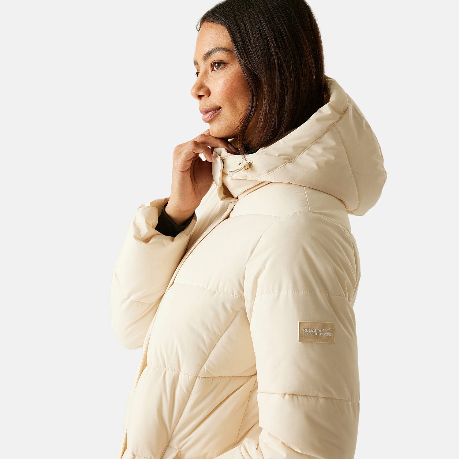 Regatta Womens Longline Quilted Insulated With Hood and Seam Snaps