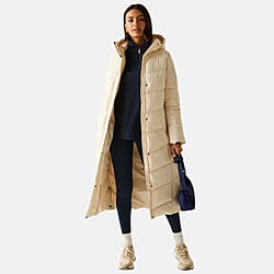 Regatta Womens Longline Quilted Insulated With Hood and Seam Snaps
