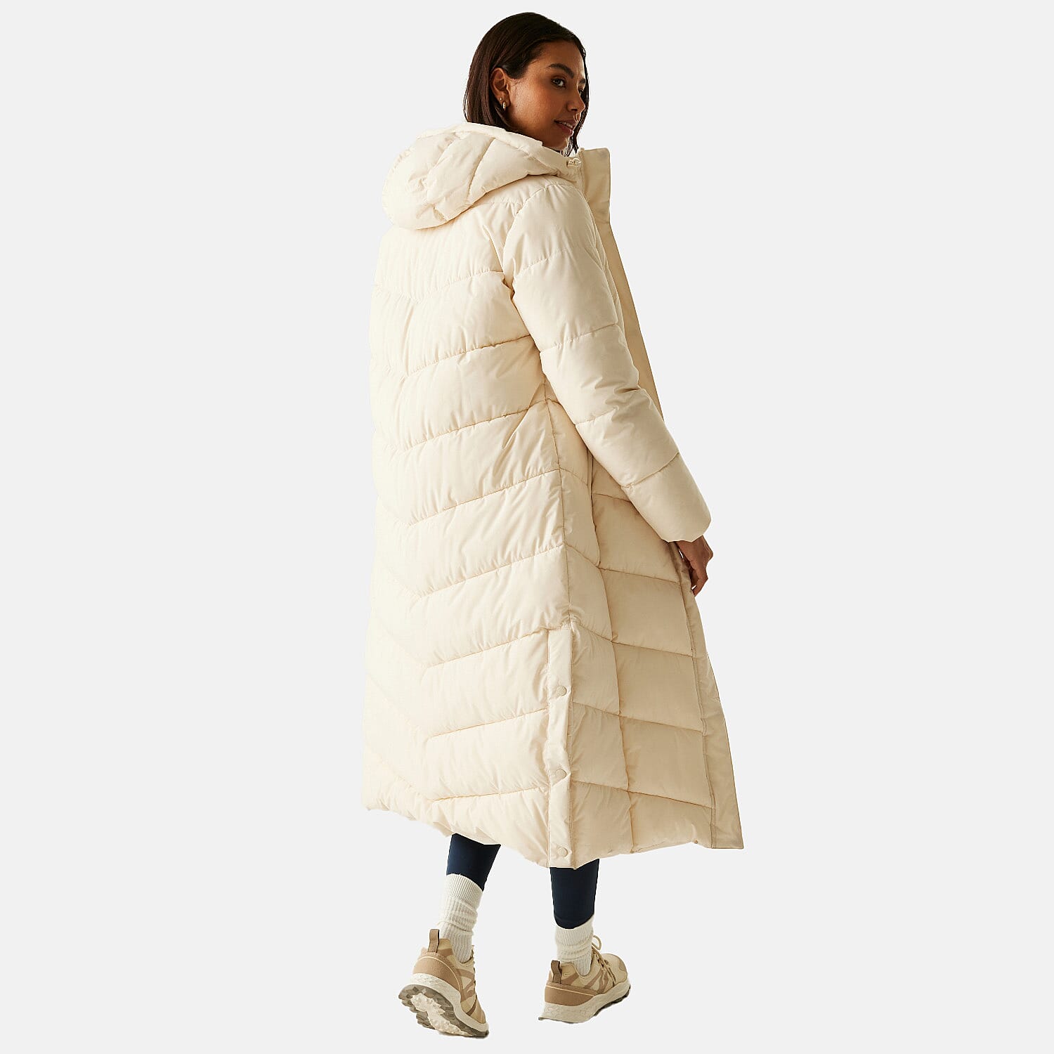 Regatta Womens Longline Quilted Insulated With Hood and Seam Snaps