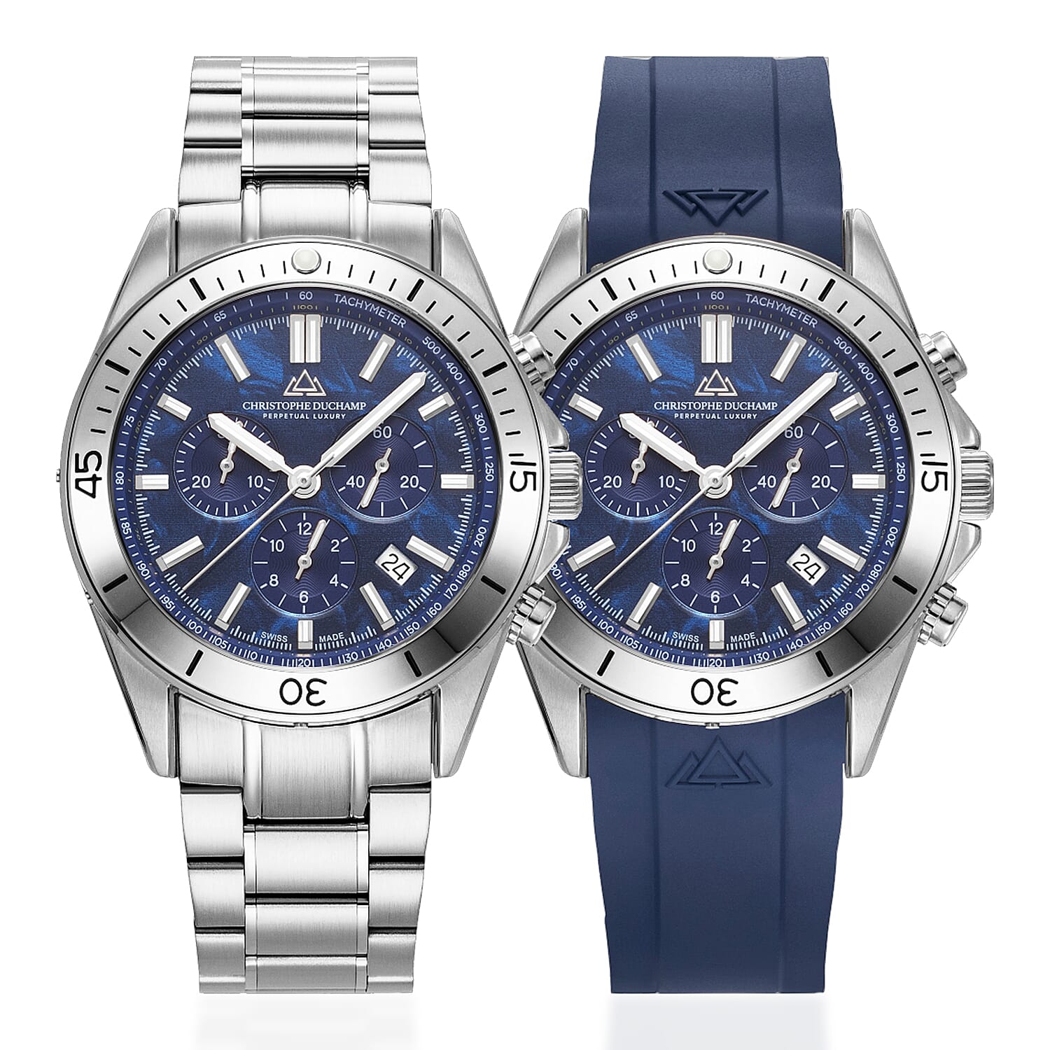CHRISTOPHE-DUCHAMP-Stratos-Swiss-Quartz-Chronograph-20ATM-WR-Blue-Dial