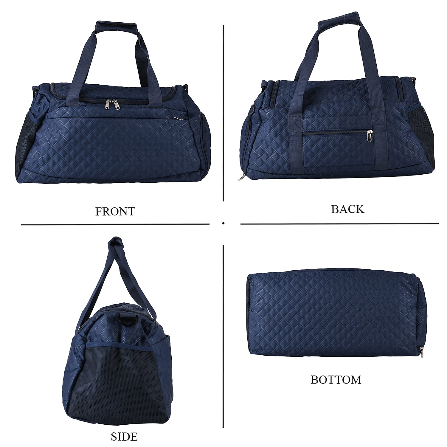 3-Piece Quilted Travel Bag Set - Navy