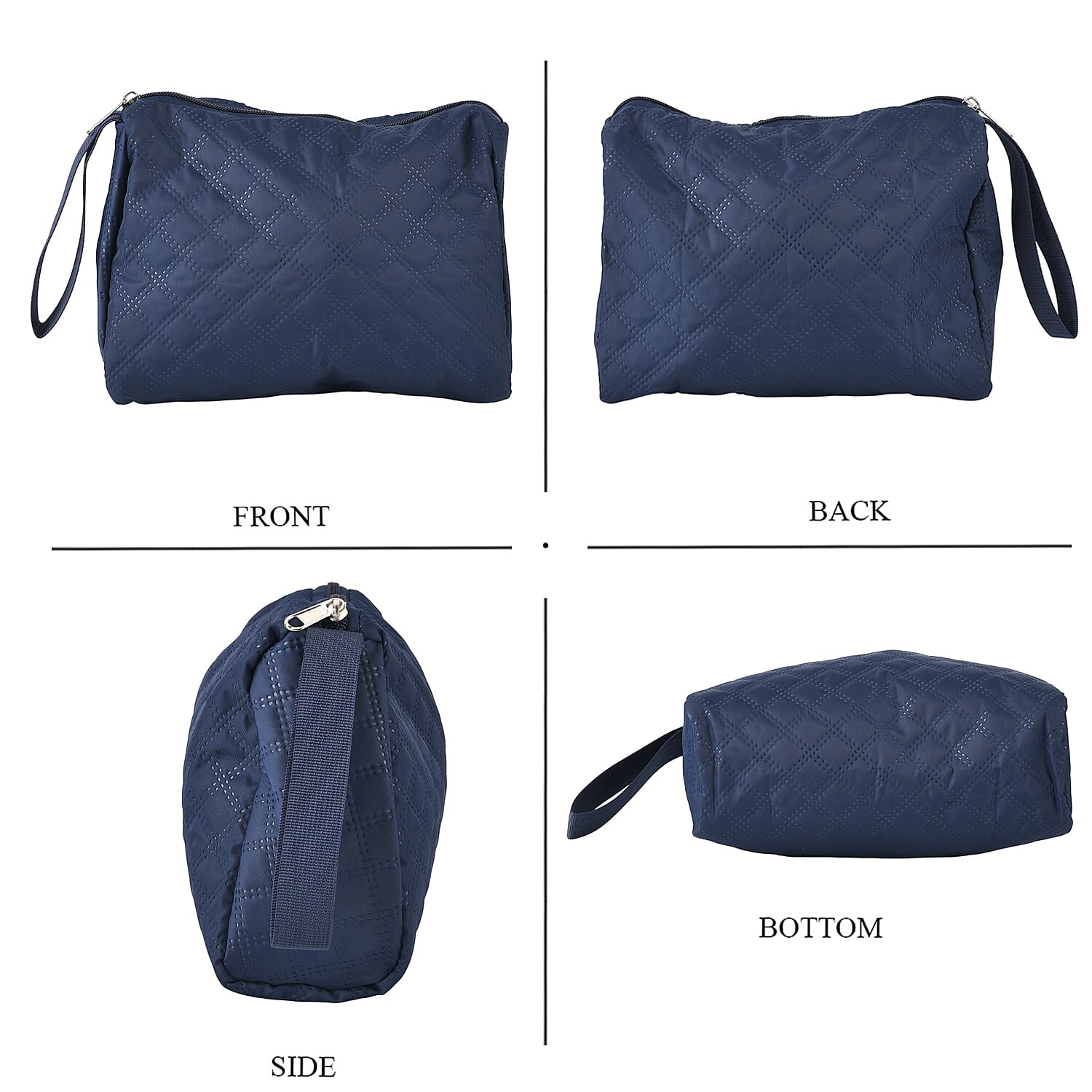 3-Piece Quilted Travel Bag Set - Navy