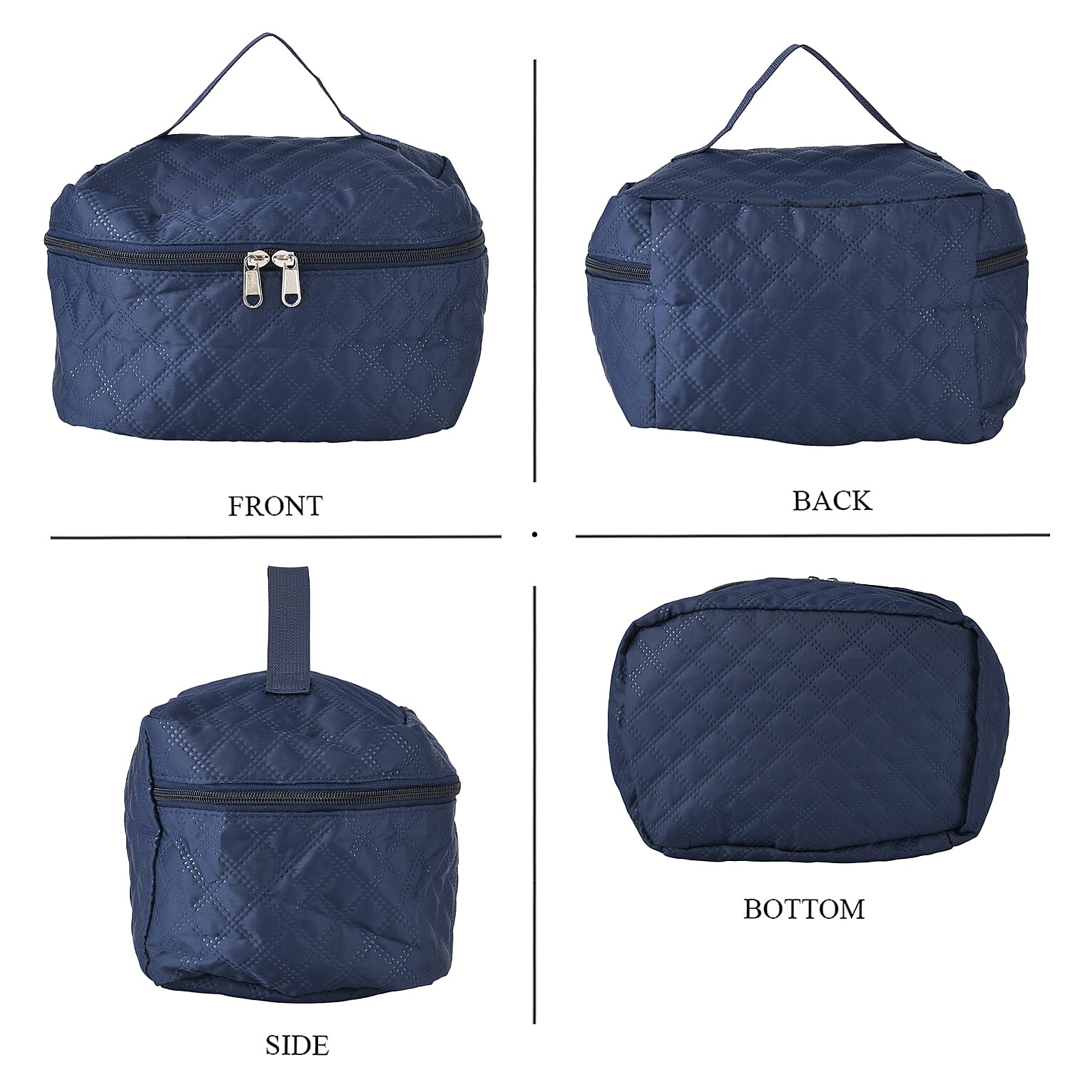 3-Piece Quilted Travel Bag Set - Navy