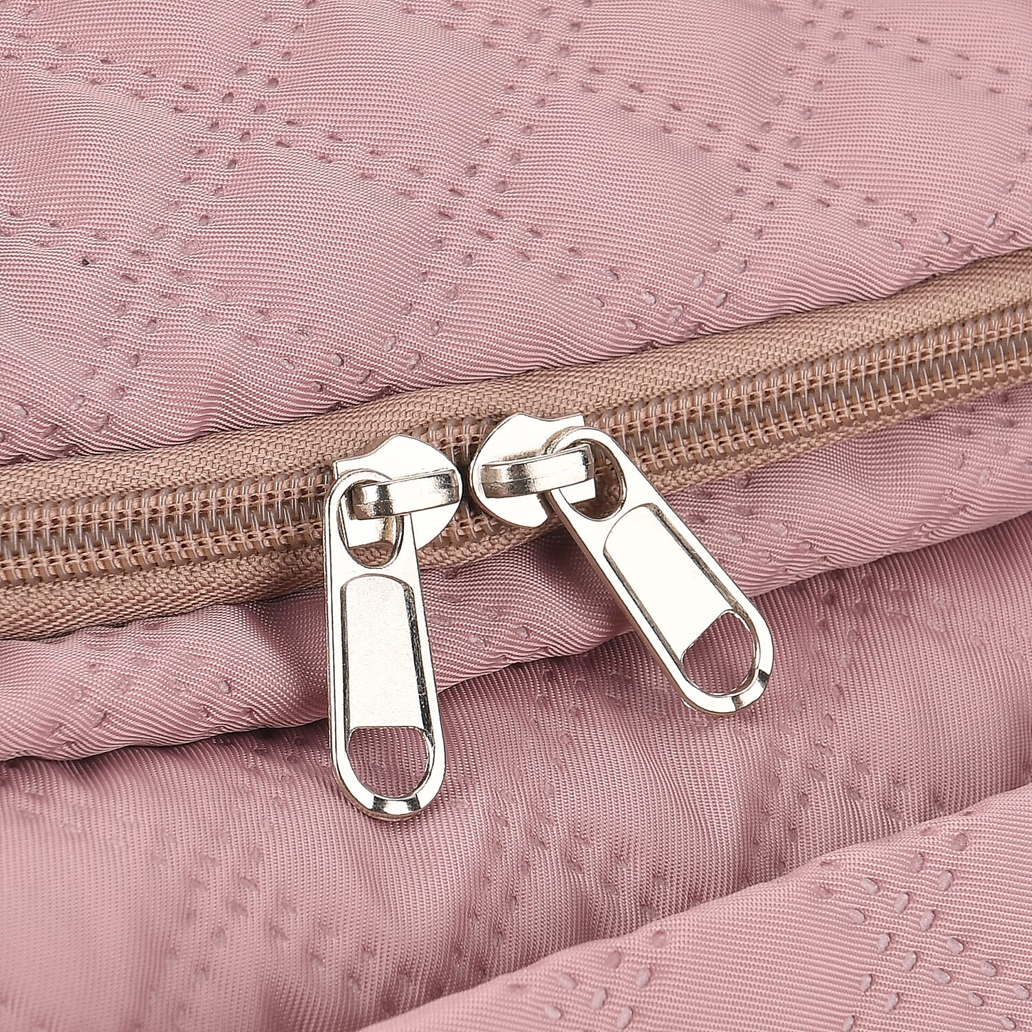 3-Piece Quilted Travel Bag Set - Pink