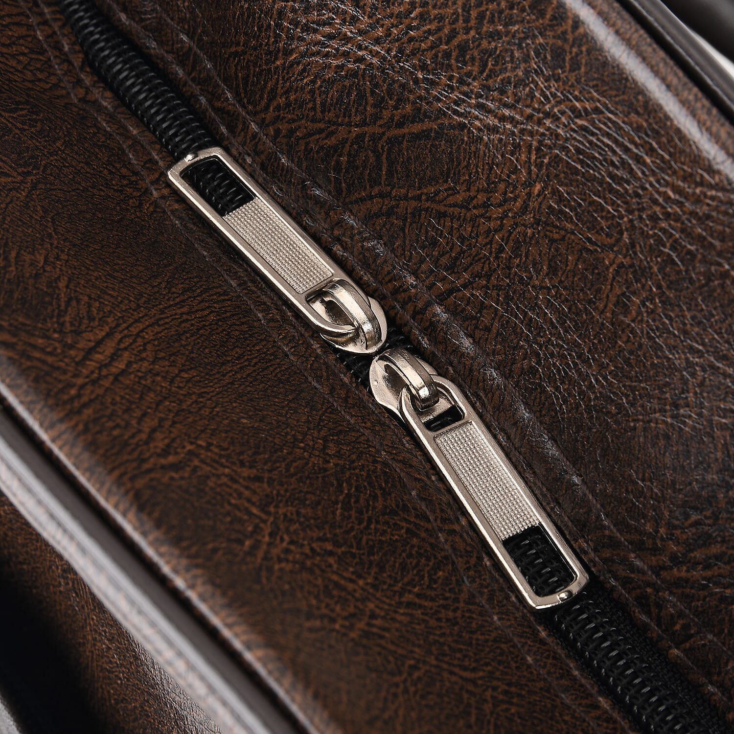 Quilted Weekender Travel Style Duffle Bag with Shoulder Strap - Dark Coffee