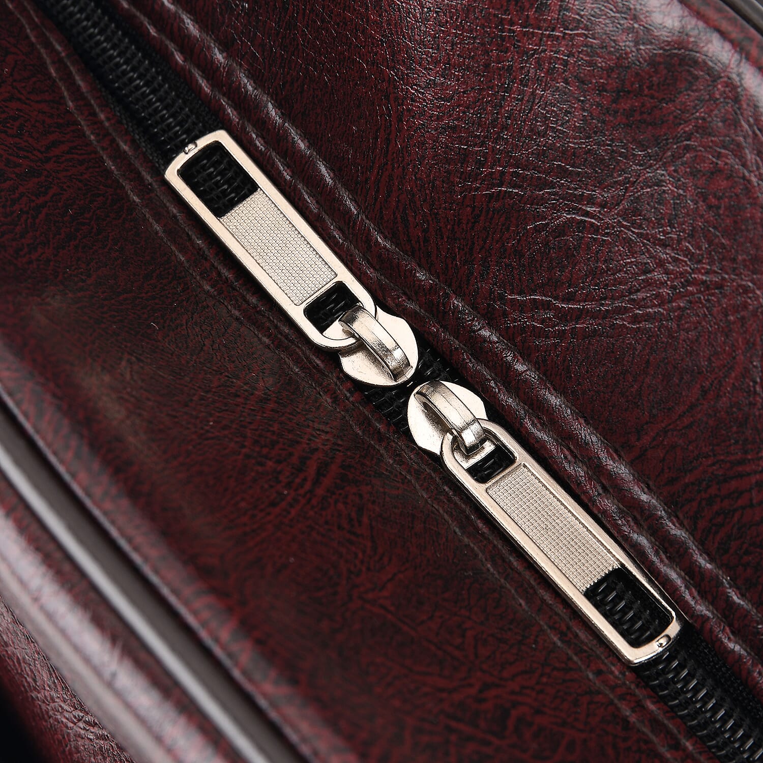 Quilted Weekender Travel Style Duffle Bag with Shoulder Strap - Burgundy