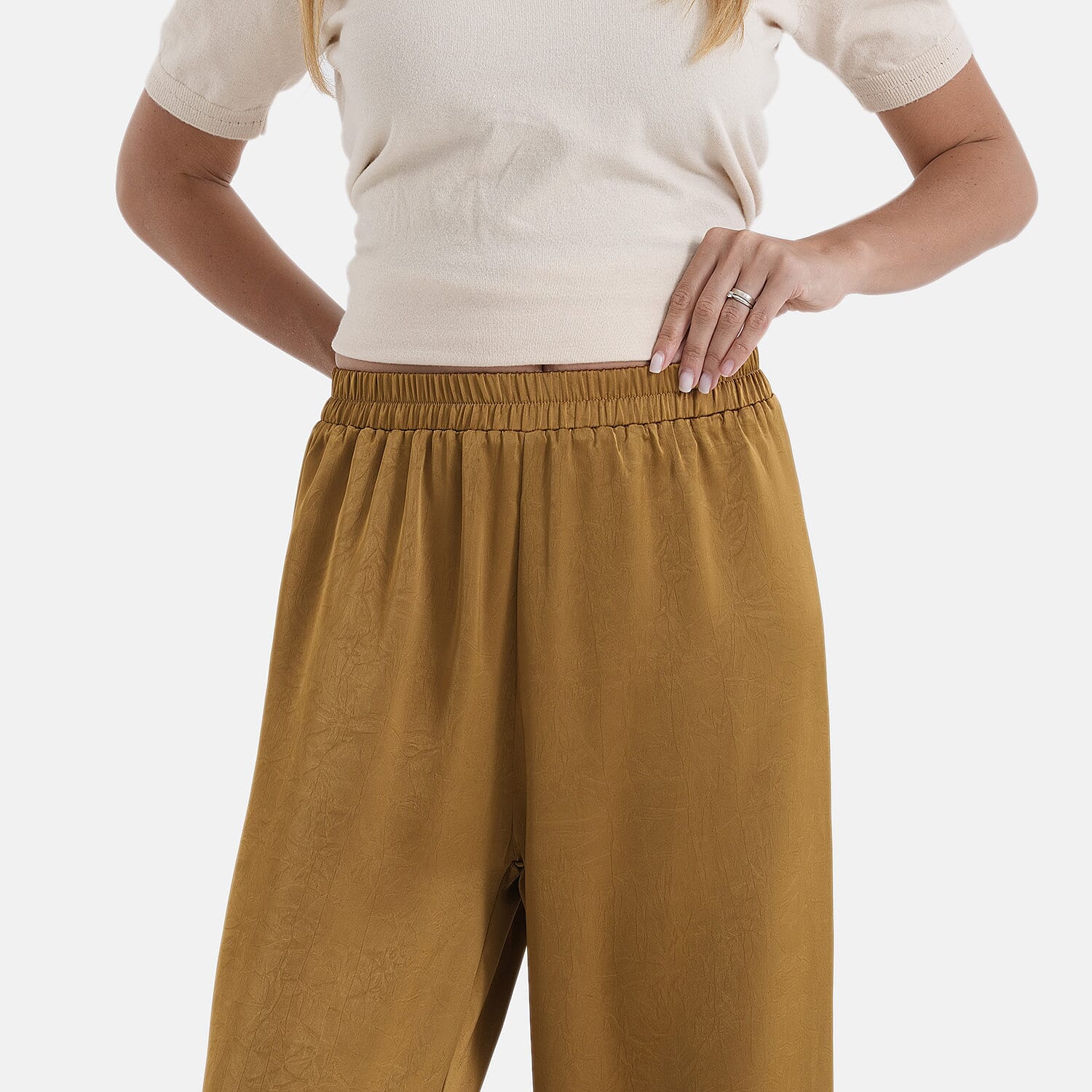 La Marey Limited Collection Asymmetric Edge Blouse (Size S-M, 8 To 14) - Dark Goldenrod