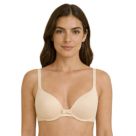 Loving Moments Lightly Padded Seamless Underwire T-Shirt Bra with Adjustable straps (Size 36D) - Oyster