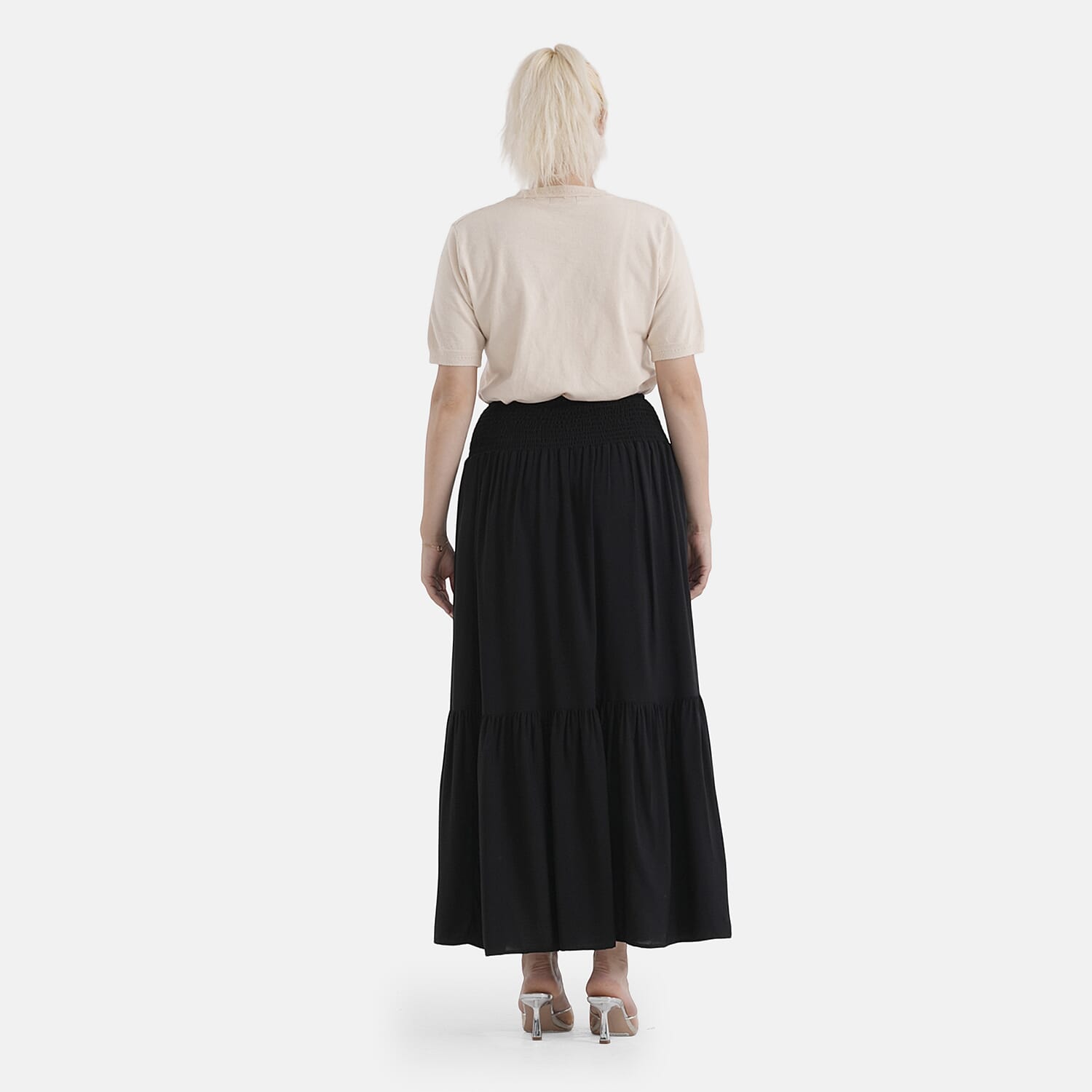 La Marey Elastic Waist Maxi Skirt (One Size) - Black