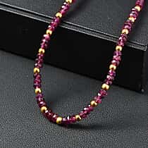 D'Joy Radiant Ember Garnet Necklace (Size - 18-2 EXT) in 18K Vermeil Yellow Gold Plated Sterling Silver 46.00 Ct, Silver Wt. 5.07 Gms