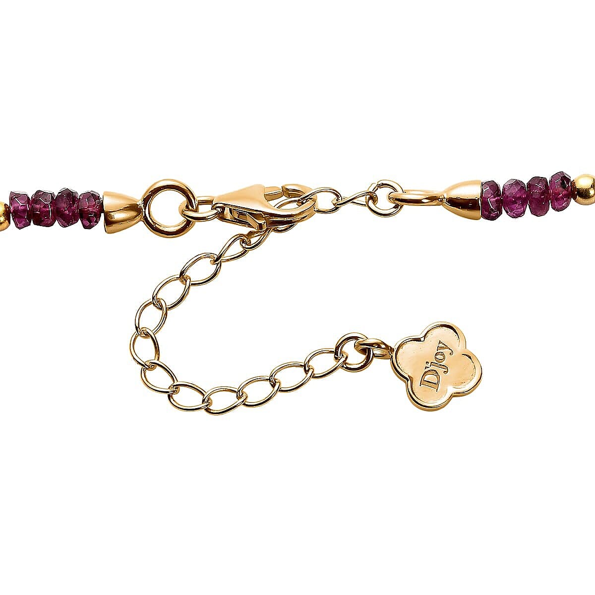 D'Joy Radiant Ember Garnet Necklace (Size - 18-2 EXT) in 18K Vermeil Yellow Gold Plated Sterling Silver 46.00 Ct, Silver Wt. 5.07 Gms