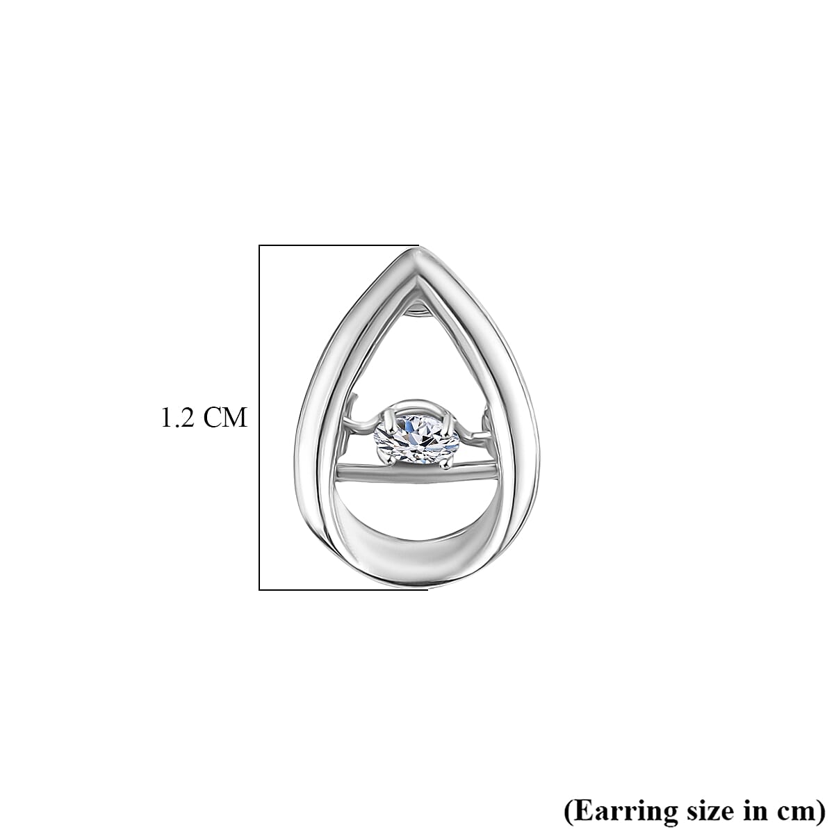 Luxuriant SI-G-H Lab Grown Diamond Push Back Earring in Rhodium Overlay Sterling Silver