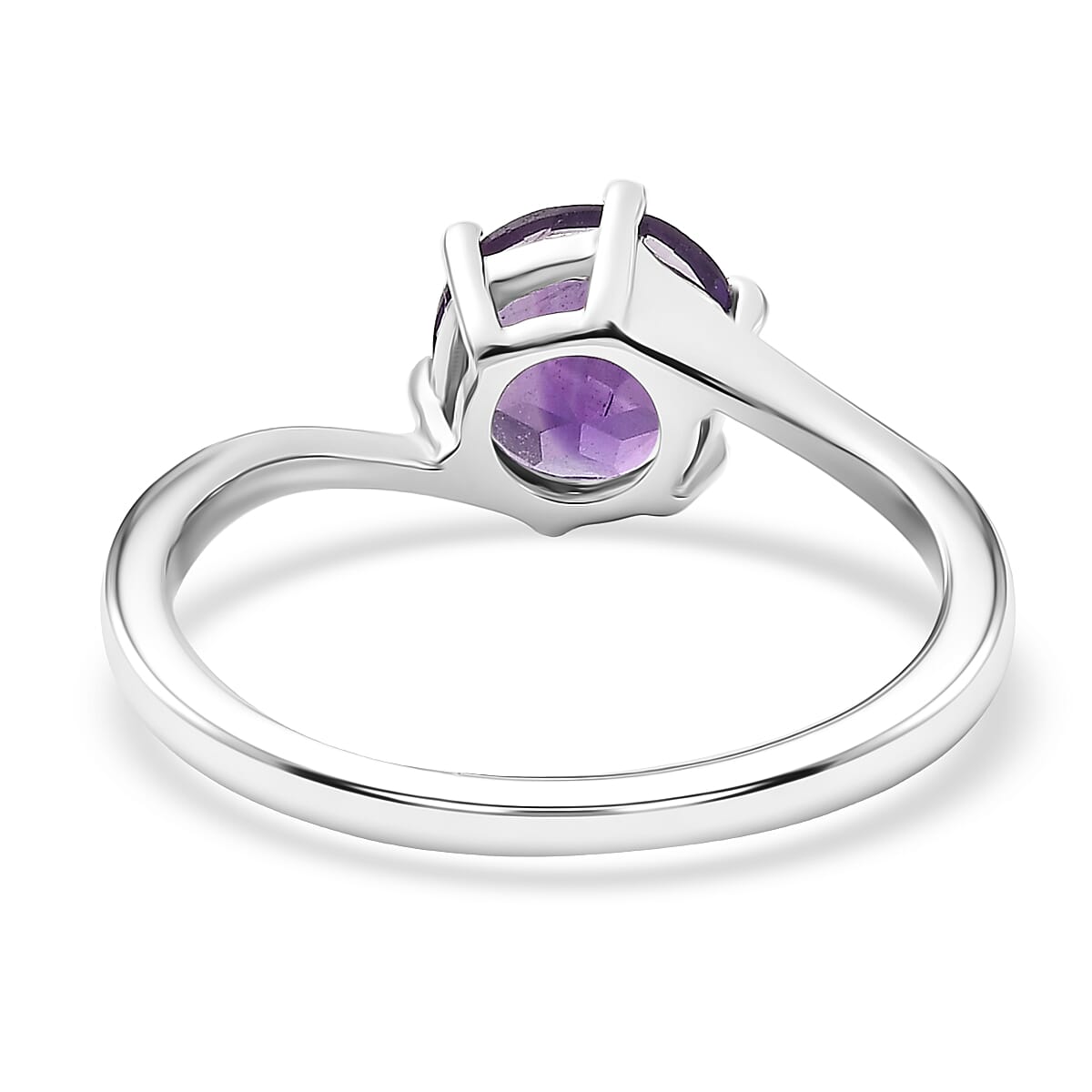 D'joy - AAA African Amethyst Solitaire Ring in Platinum Overlay Sterling Silver 1.19 Ct.