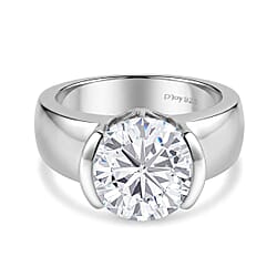 D'Joy Moissanite Solitaire Ring in Sterling Silver 4.00 Ct.