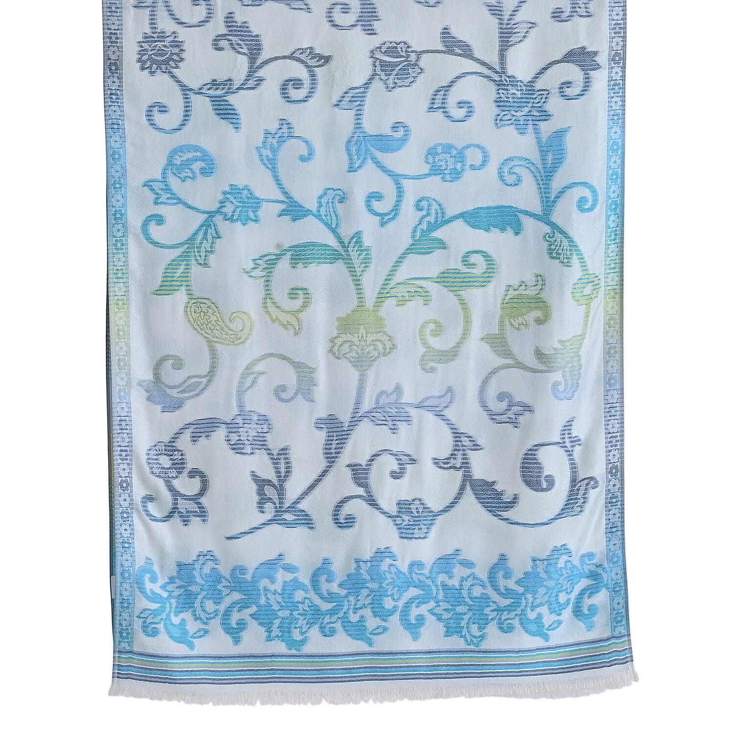 - Maisi Cotton Printed Scarf (Size - One Size) - Blue - Multicolor