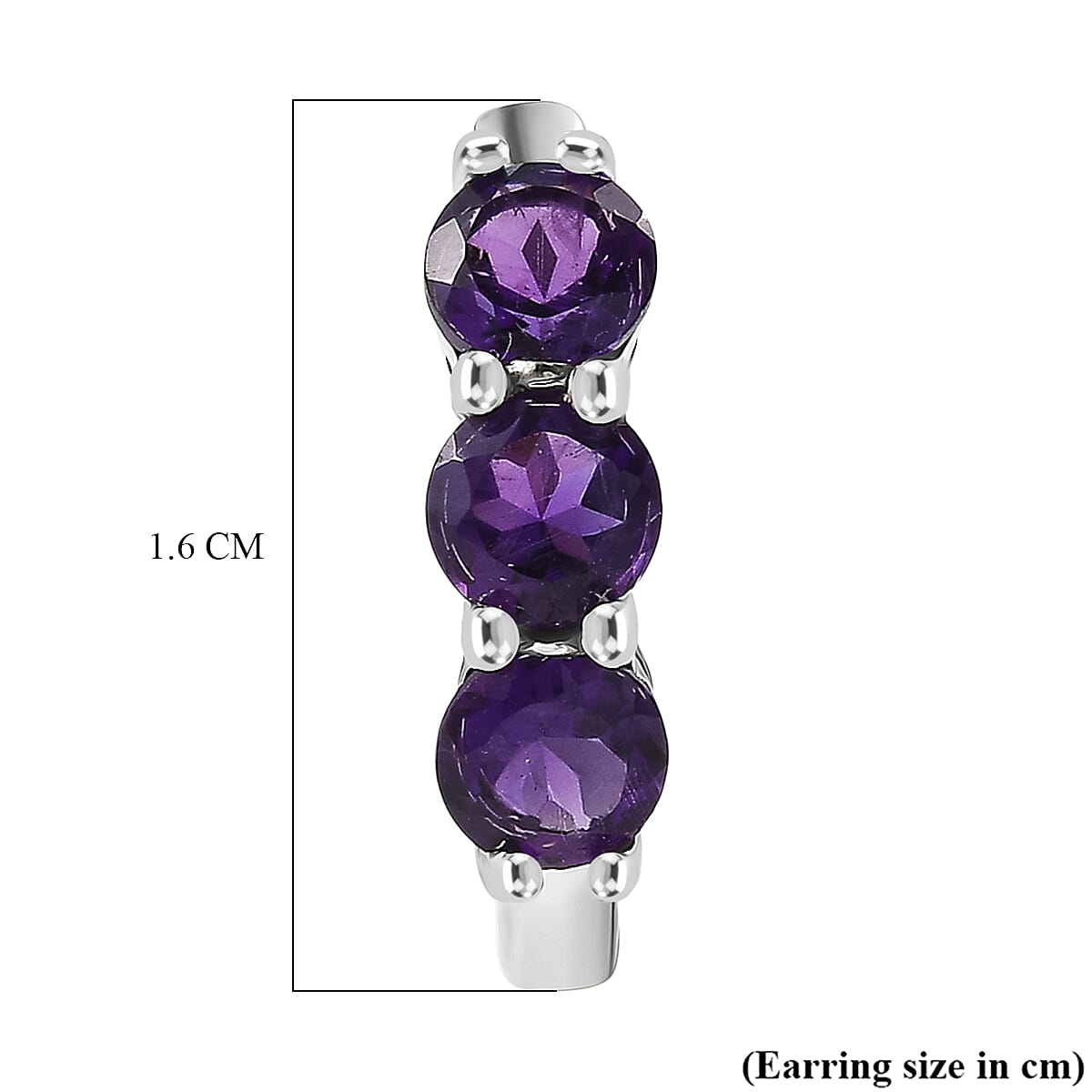 D'Joy AAA African Amethyst Full Hoop Earring in Platinum Overlay Sterling Silver 1.44 Ct.