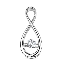 LUXURIANT Lab Grown Diamond infinity Pendant in Rhodium Overlay Sterling Silver (SI-G-H)