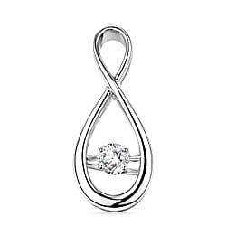 LUXURIANT Lab Grown Diamond infinity Pendant in Rhodium Overlay Sterling Silver (SI-G-H)