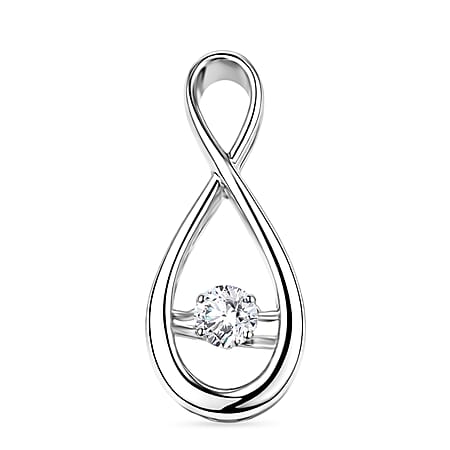 LUXURIANT Lab Grown Diamond infinity Pendant in Rhodium Overlay Sterling Silver (SI-G-H)