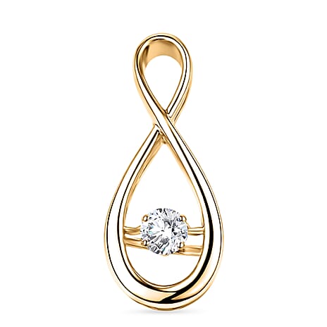 Luxuriant SI-G-H Lab Grown Diamond Solitaire Infinity Pendant in 18K Vermeil Yellow Gold Plated Sterling Silver