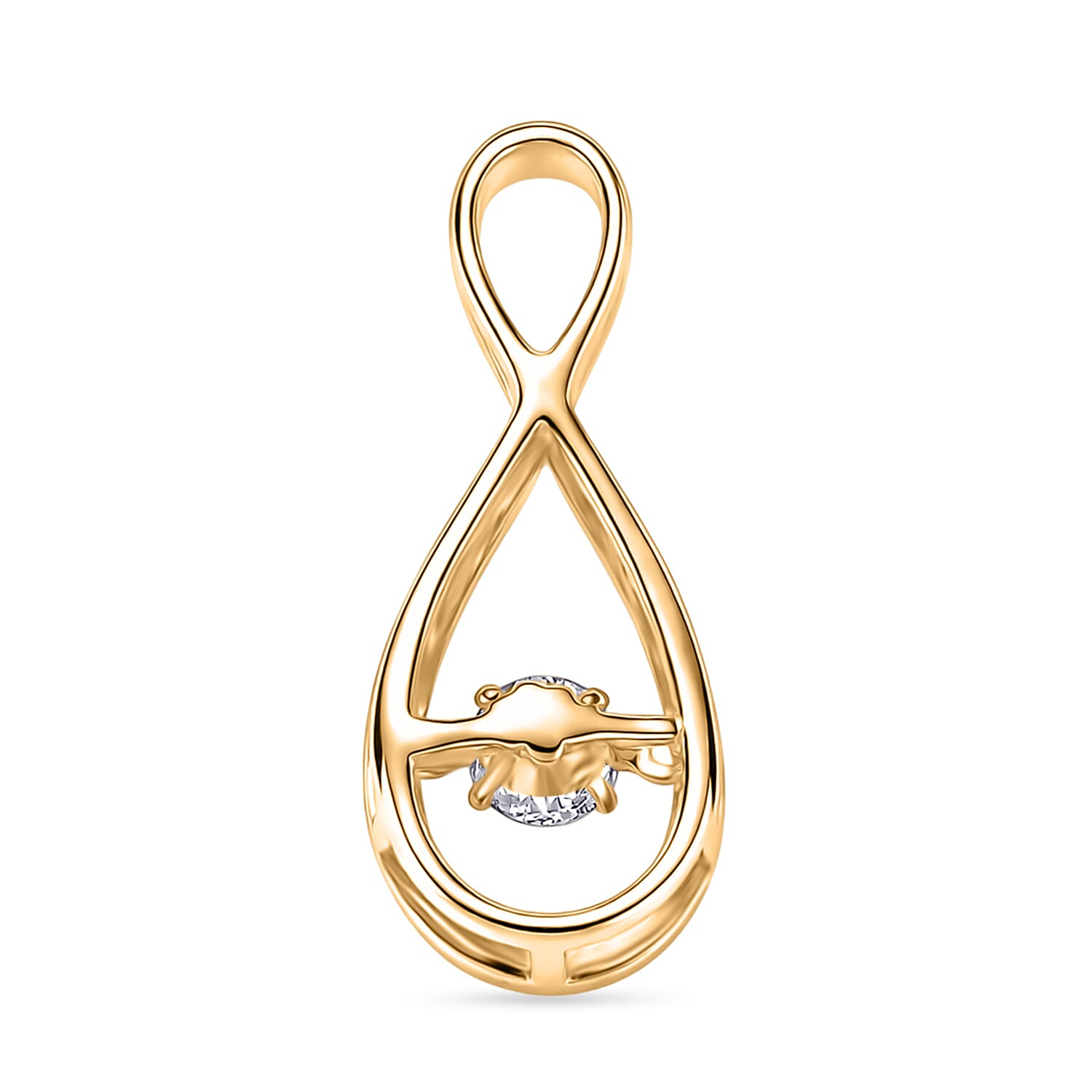 Luxuriant SI-G-H Lab Grown Diamond Solitaire Infinity Pendant in 18K Vermeil Yellow Gold Plated Sterling Silver