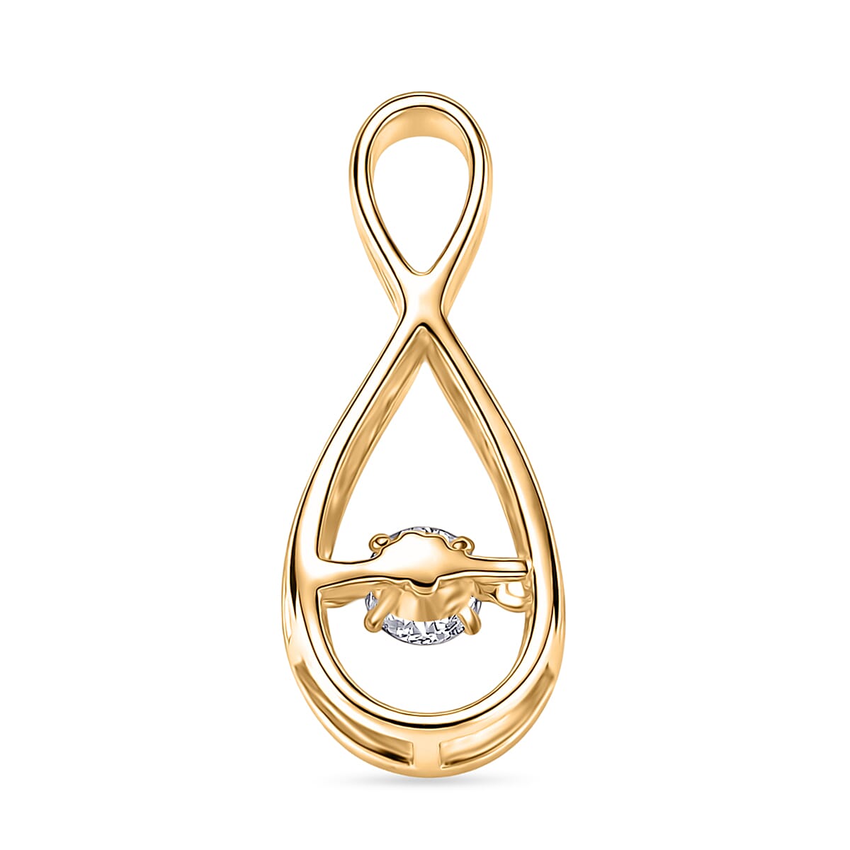 Luxuriant SI-G-H Lab Grown Diamond Infinity Pendant in 18K Vermeil Yellow Gold Plated Sterling Silver