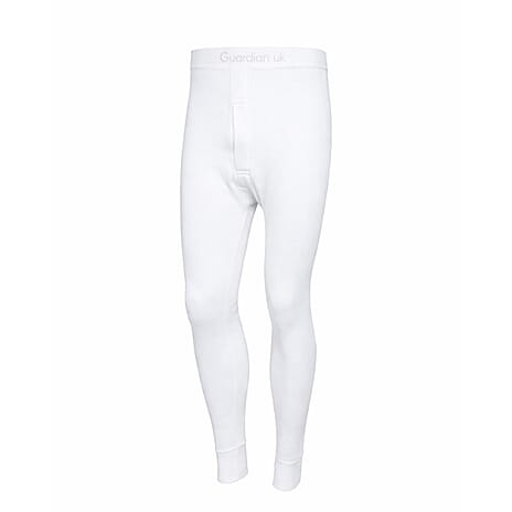 Guardian Superwhite Mens Cotton Long John Thermal Pants (Size 36-39 Inch) - White