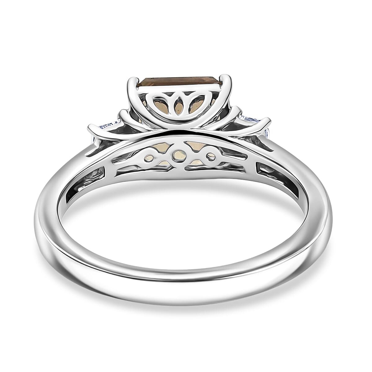 Luxuriant - Natural AAA Turkizite & SI-G-H Lab Grown Diamond Ring in Rhodium Overlay Sterling Silver 2.20 Ct.