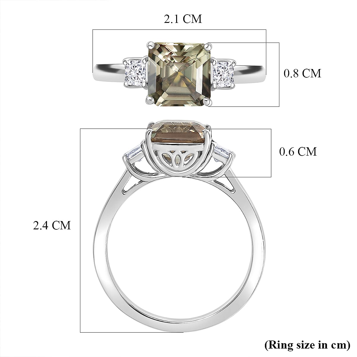 Luxuriant - Natural AAA Turkizite & SI-G-H Lab Grown Diamond Ring in Rhodium Overlay Sterling Silver 2.20 Ct.