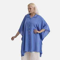 La Marey Kaftan-Style Longline Shirt (One Size) - Cream